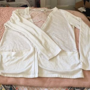 Long sleeve white cardigan
